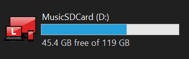 microSD drive on Windows 10 with the default Lenovo / Microsoft driver icon.